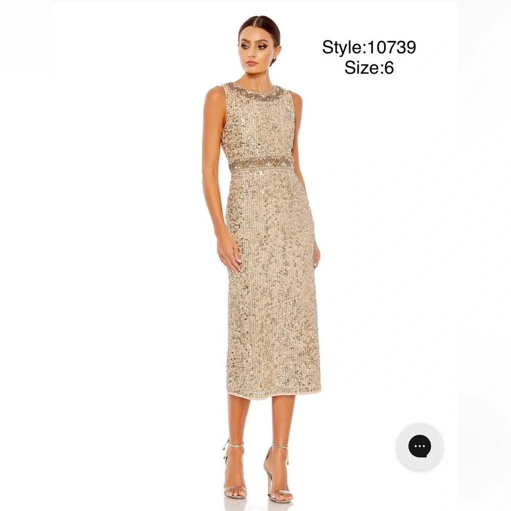 Sequined jewel neck midi dress - Picture 1 of 3